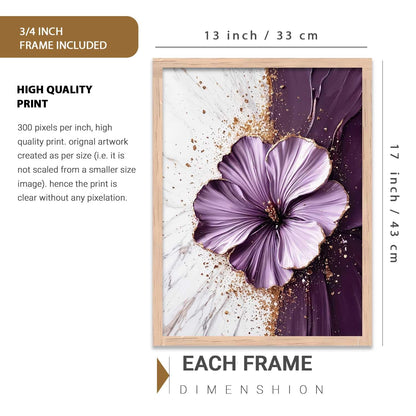 Aesthetic Floral Art Home Decoration Painting | Floral Paintings With Frame For Living Room Bed Room Hotel Wall Decor Digital Reprint (13x17 inch)