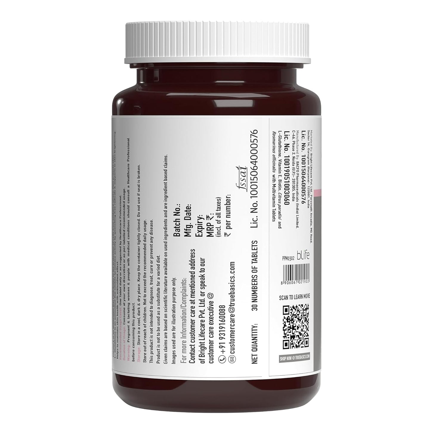 Vitamin supplement bottle with label on a white background