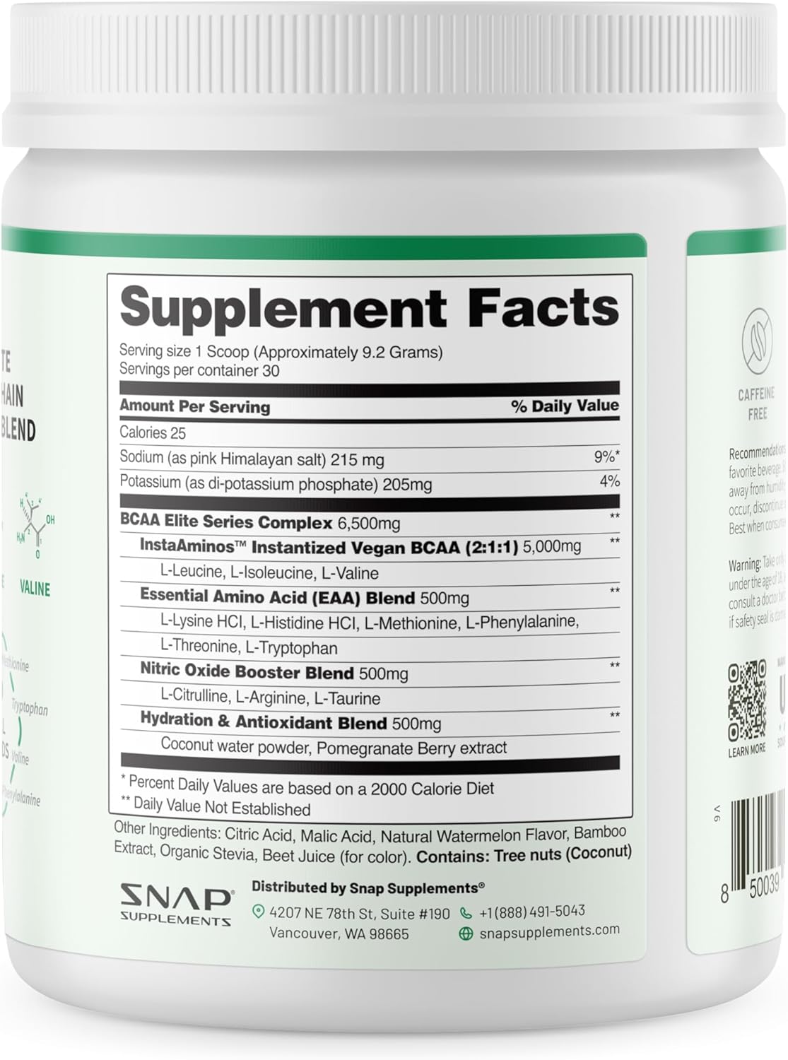 Supplement container with 'Supplement Facts' label on a white background