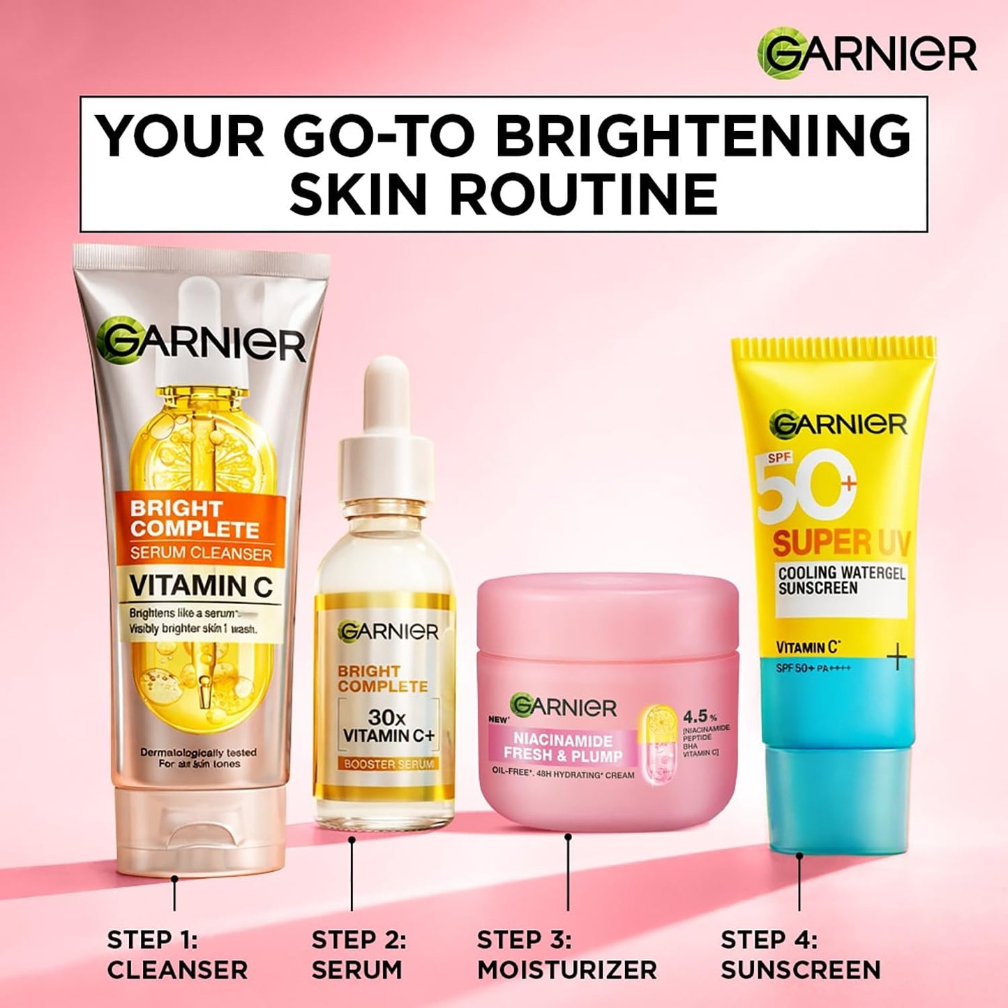 Garnier Fresh & Plump Niacinamide Sorbet Moisturizer Cream, 4.5% Niacinamide + Peptide + BHA + Vitamin C, 9x Lighter Sorbet Texture, For Hydrated and Plump Skin, Suitable for Oily to Normal & Combination Skin, 90g