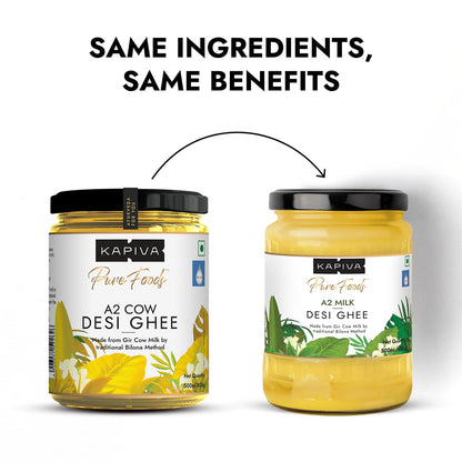 Kapiva Certified A2 Gir Cow Ghee 500ML | Traditional Vedic Bilona Method | Grassfed, Pure & Healthy | Curd-Churned | Premium Glass Bottle | 100% Natural & Lab-Tested | Rich in Nutrition