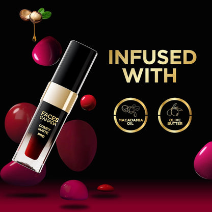 FACESCANADA Comfy Matte Pro Liquid Lipstick - Umber Fix 10, 5.5 ml | 10HR Longstay | Intense Color | Macadamia Oil & Olive Butter Infused | Lightweight Super Smooth | No Dryness | No Alcohol