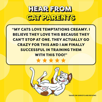 Temptations Creamy Purrrrr-ée Lickable Cat Treats, Salmon & Cheese Flavour, 48 G, Made with Real Fish, Goodness of Protein, Vitamins & Minerals,All Life Stages