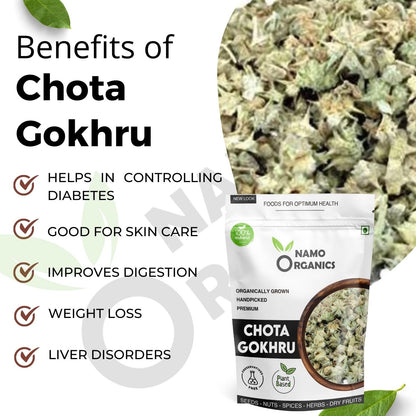 Namo Organics Namoorganics Gokhru Chota - 200 Gm - Tribulus Terrestris Seeds - Small Caltrops, Natural Gokharu (200 Gm)