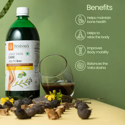 Krishna's Joint Pain Care Juice - 1000 Ml | Natural Pain Reliever |9 Powerful Herbs Like Rasana, Kutaki, Daru Haridra Ashwagandha Strengthens The Muscle