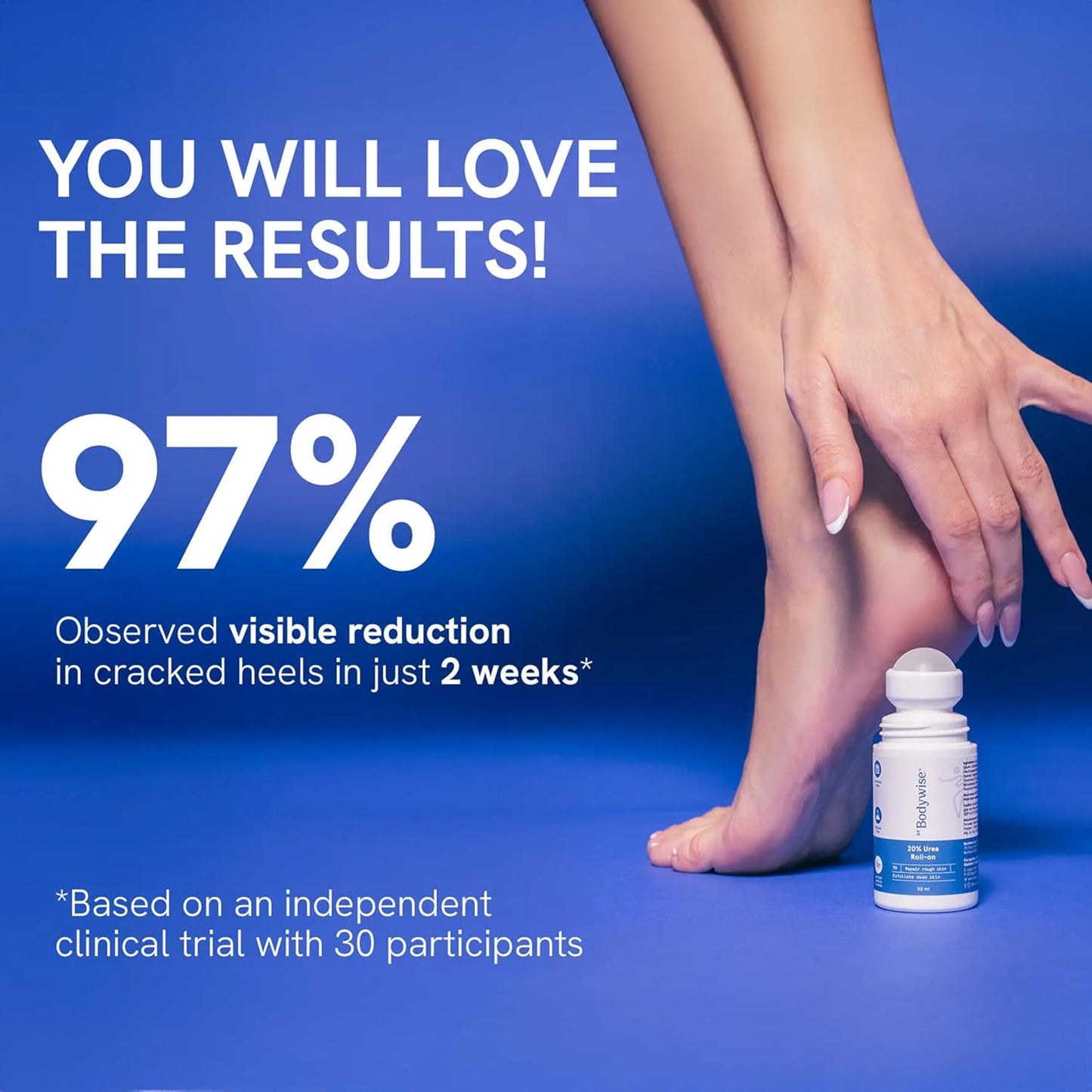 Be Bodywise 20% Urea Foot Cream Roll On 50ml | For Dry & Cracked Heels | With 2% Lactic Acid, Olive Oil & Vitamin E | Helps Repair and Moisturise Cracked Heels