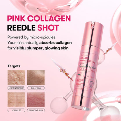 VT COSMETICS Collagen Reedle Shot 100 – Korean Skincare Micro-Spicule Ampoule with Collagen for Hydration Support, Skin Elasticity Care, Smooth Texture and Lightweight Absorbing Serum | 50ml