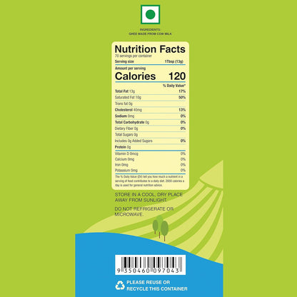 Talegaon Farms Premium Cow Ghee | Pure Desi Ghee | Traditional & Cultured | Vedic Bilona Method | Natural, Lactose-Free & Gluten-Free | Fresh, Healthy & Lab Tested | Tin Pack