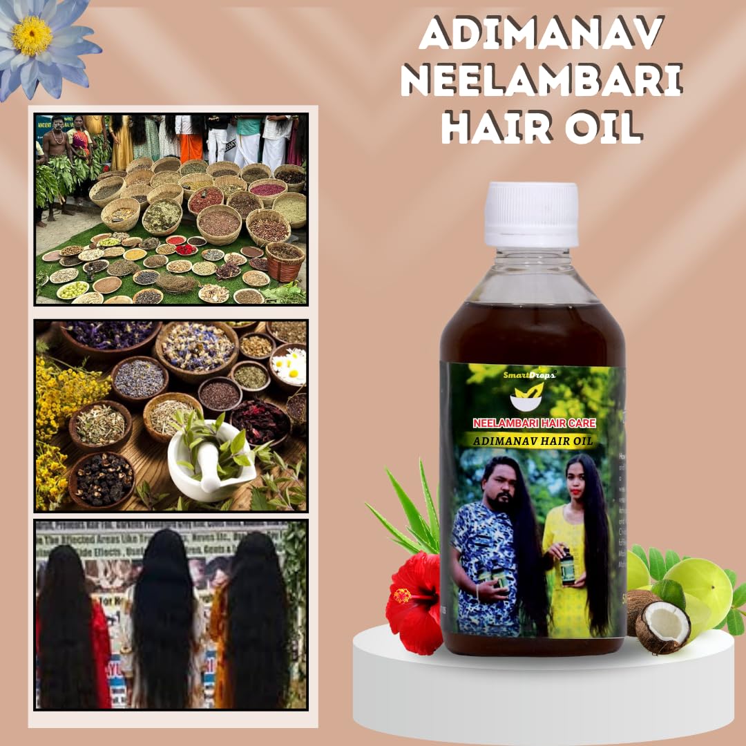 Smartdrops Adimanav Neelambari Herbal Hair Oil | Original Adimanav Hair Oil For Women And Men 100ml