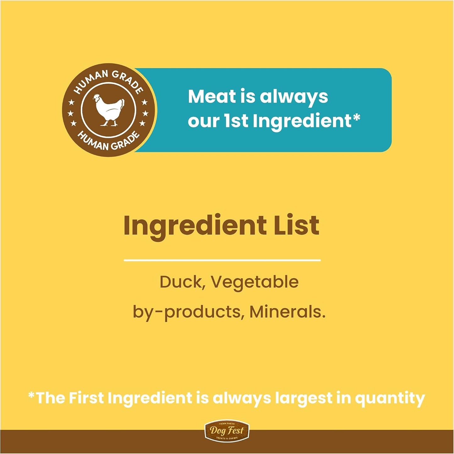 BarkButler x Dogfest Duck Fillets Treats for Dogs | Meat-First | Human Grade | Natural Ingredients | 0% Artificial Colours & Preservatives | Dog Treats for Adult Dog | 90g