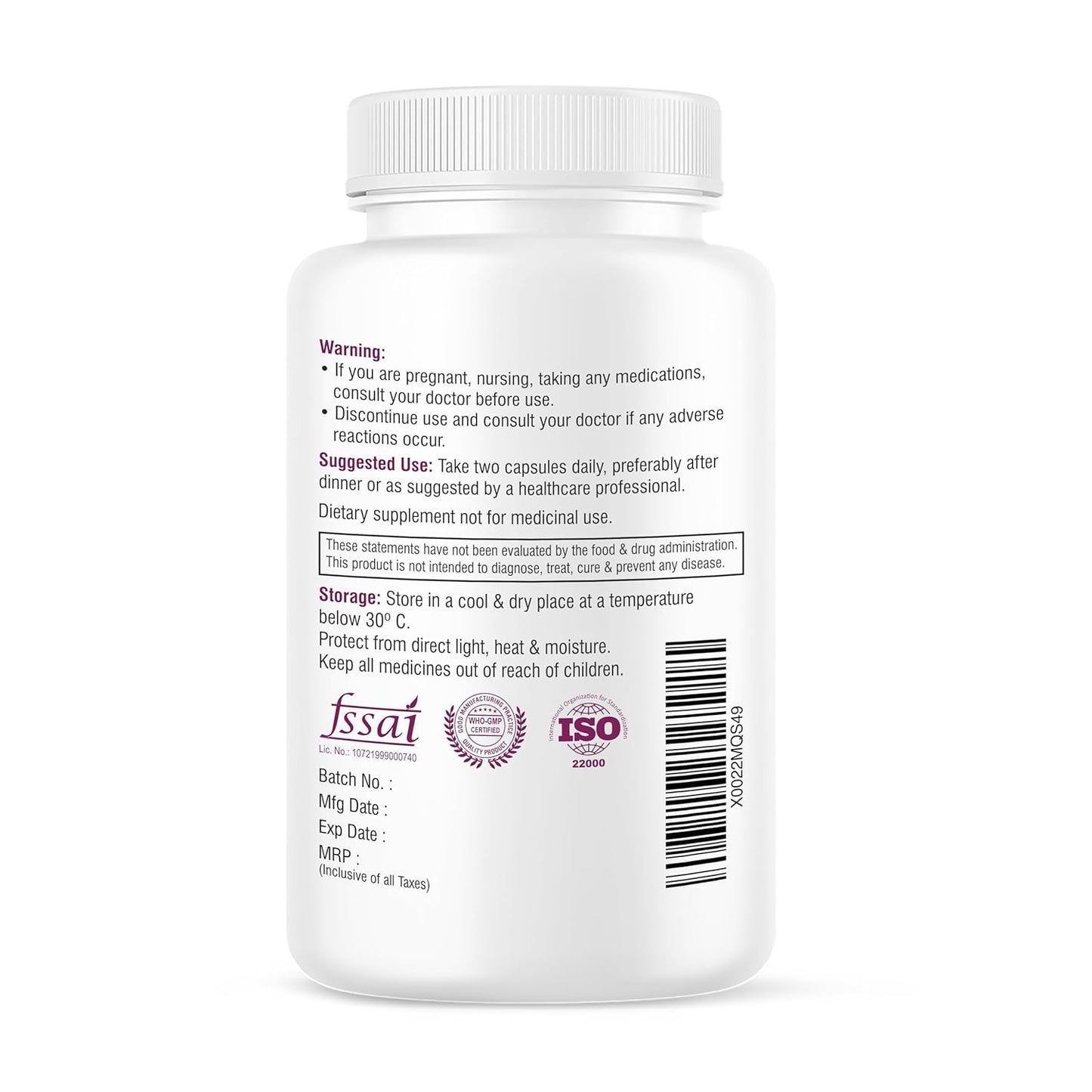 Biotrex Nutraceuticals Magnesium Citrate Supplement, Supports Bone & Sleep Health - 120 Vegetarian Capsules