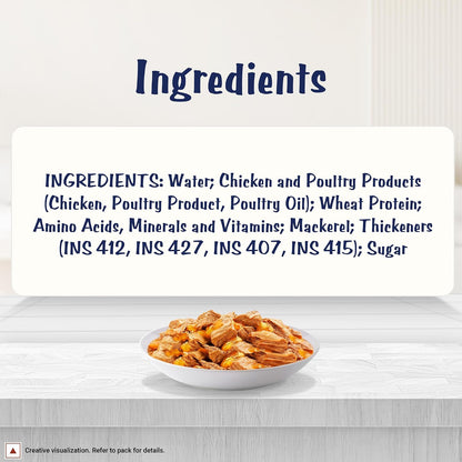 Purina Felix Mackerel in Jelly, Wet Food for Adult Cats, 85g Pouch | With Mackerel in Jelly, Tasty Meaty Chunks, 100% Complete & Balanced Nutrition, Vitamins D & E, Omega 6, Essential Minerals