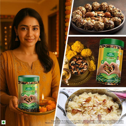 Tata Sampann Panchmeva Mix, Vrat Essentials, Blend of Almonds, Cashews, Green Raisins, Black Raisins, and Dates, Source of Protein, Fit For Fasting, 400g