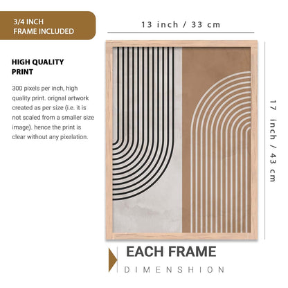 Boho Wall Art Home Decoration Paintings With Frame For Living Room Bed Room Hotel Wall Decor Digital Reprint Set of 3 (13x17 inch)