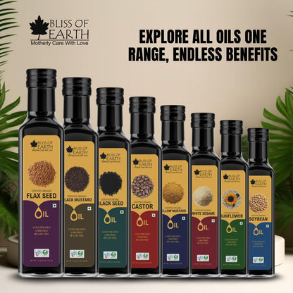 Bliss of Earth 500ML Certified Organic Flaxseed Oil for Eating & Hair, Cold Pressed & Hexane Free