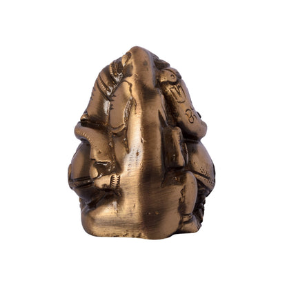 Brass Double Sided Lord Ganesha Idol for Home Decor Car Dashboard | Ganesha Statue | Ganesh Ganpati Murti Gift for Diwali Housewarming Birthday