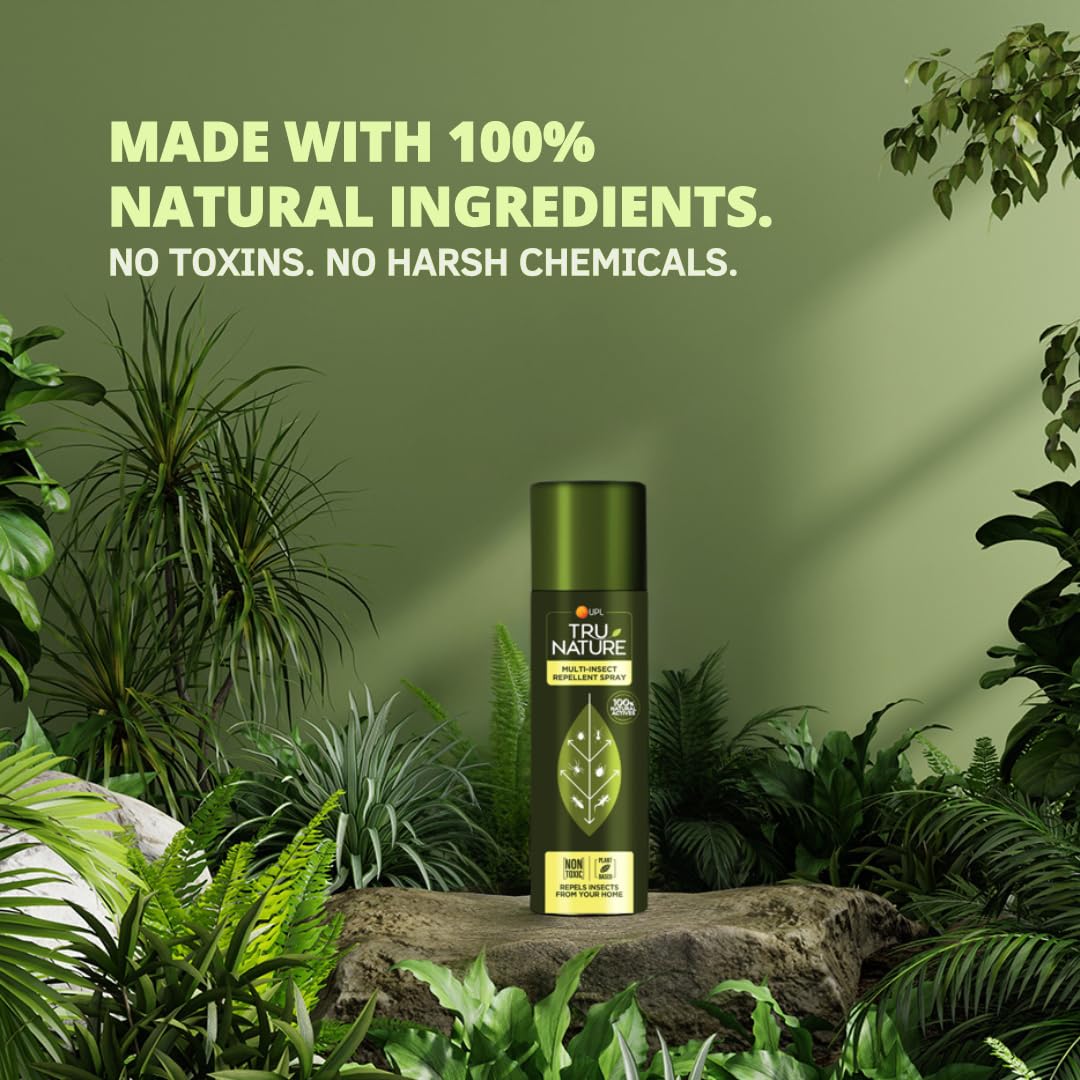 Tru Nature Herbal Multi-Insect Repellent Spray – 200 ML | Works on Bed Bugs, Ants, Termite,Ticks, Spider and Lizards | 100% Plant Based, Chemical Free | For Home, Office & Garden | No Kill, Only repel