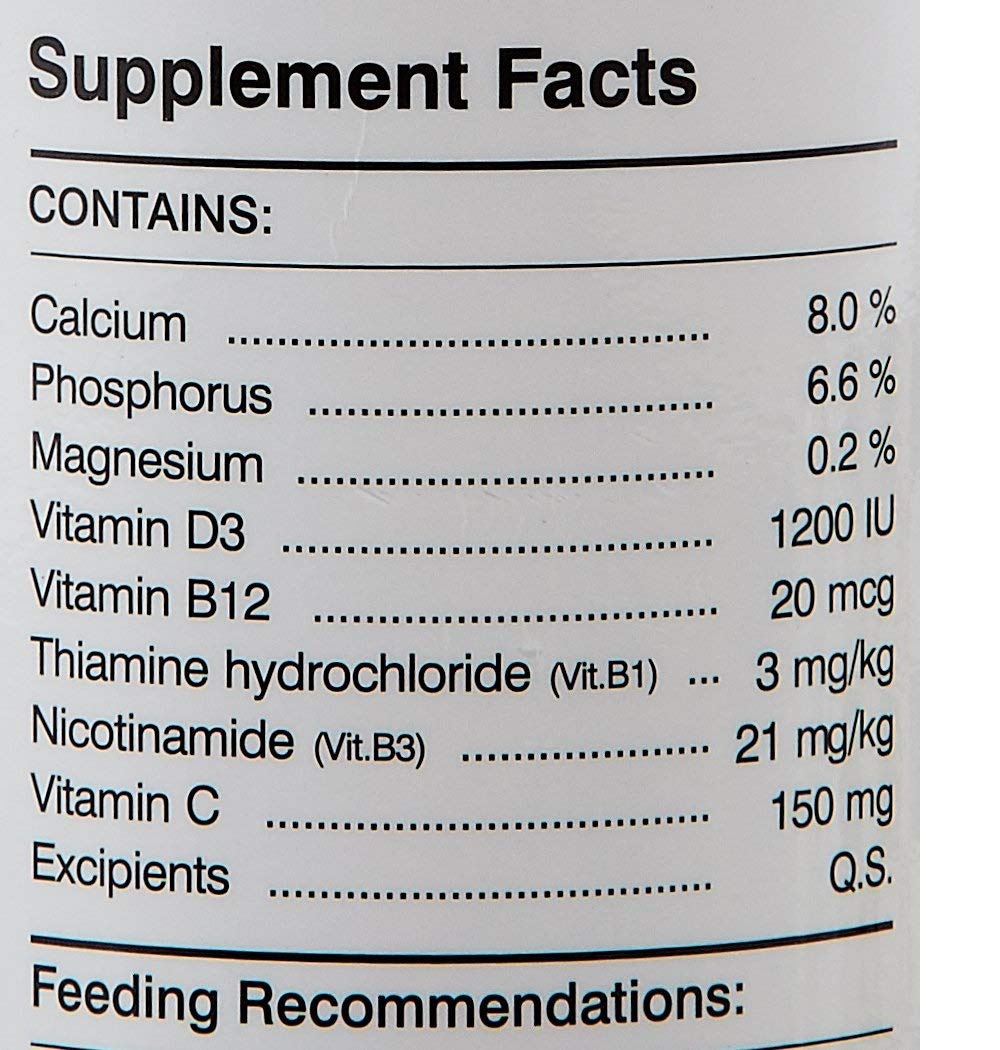 Supplement facts label with nutritional information on a white background