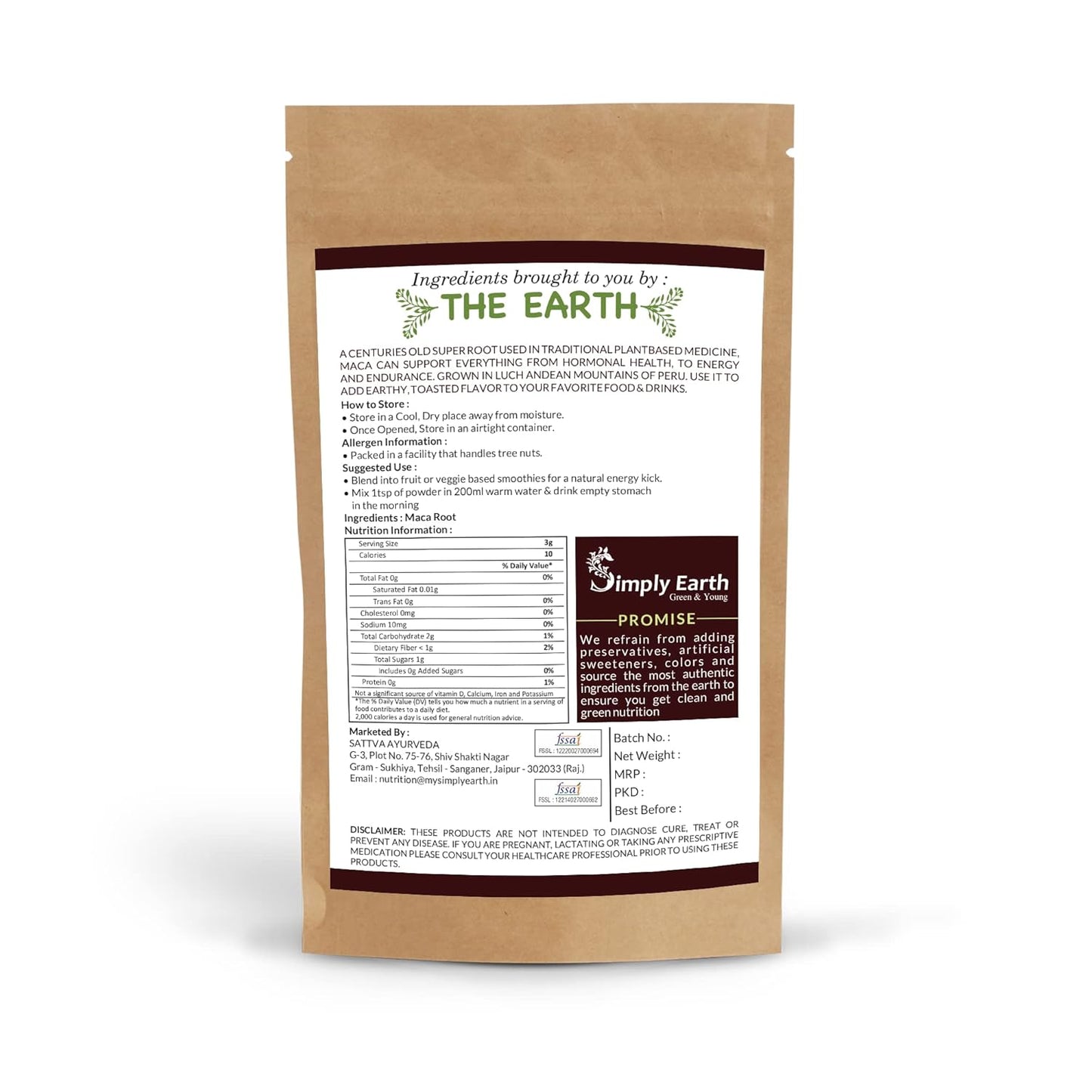 Simply Earth Strength Combo: 100g Safed Musli Root Powder + 100g Peruvian Maca Root Powder - Pure Organic Superfood for Immunity, Vitality and Energy