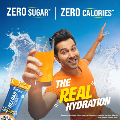 Fast&Up Reload Electrolytes Powder Sachets | Zero Added Sugar Hydration Drink with 5 Essential Electrolytes Vitamin C & B12 | Summer Heat, Workout Recovery, Travel & Wellness | Assorted Pack of 4 Sachets