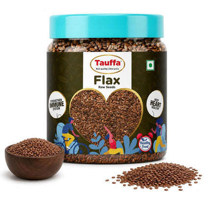 Tauffa Flax Seeds 250g | Omega 3 Rich Superfood Seeds | High Fiber & Protein | Gluten Free Vegan Seeds for Smoothies, Salads, Baking & Daily Nutrition