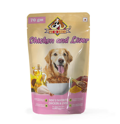 Nootie Wet Gravy for Dog Natural Ingredients, Easy to Digest, Enhances Dog Food, Dog Food Topper | Picky Eater & Appetite Booster Chicken & Liver Gravy-70gm