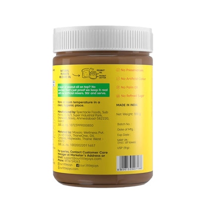 Little Joys Peanut Butter Chocolate Flavour | 23g Protein | No Refined Sugar & No Palm Oil | Sweetened with Jaggery | 500g