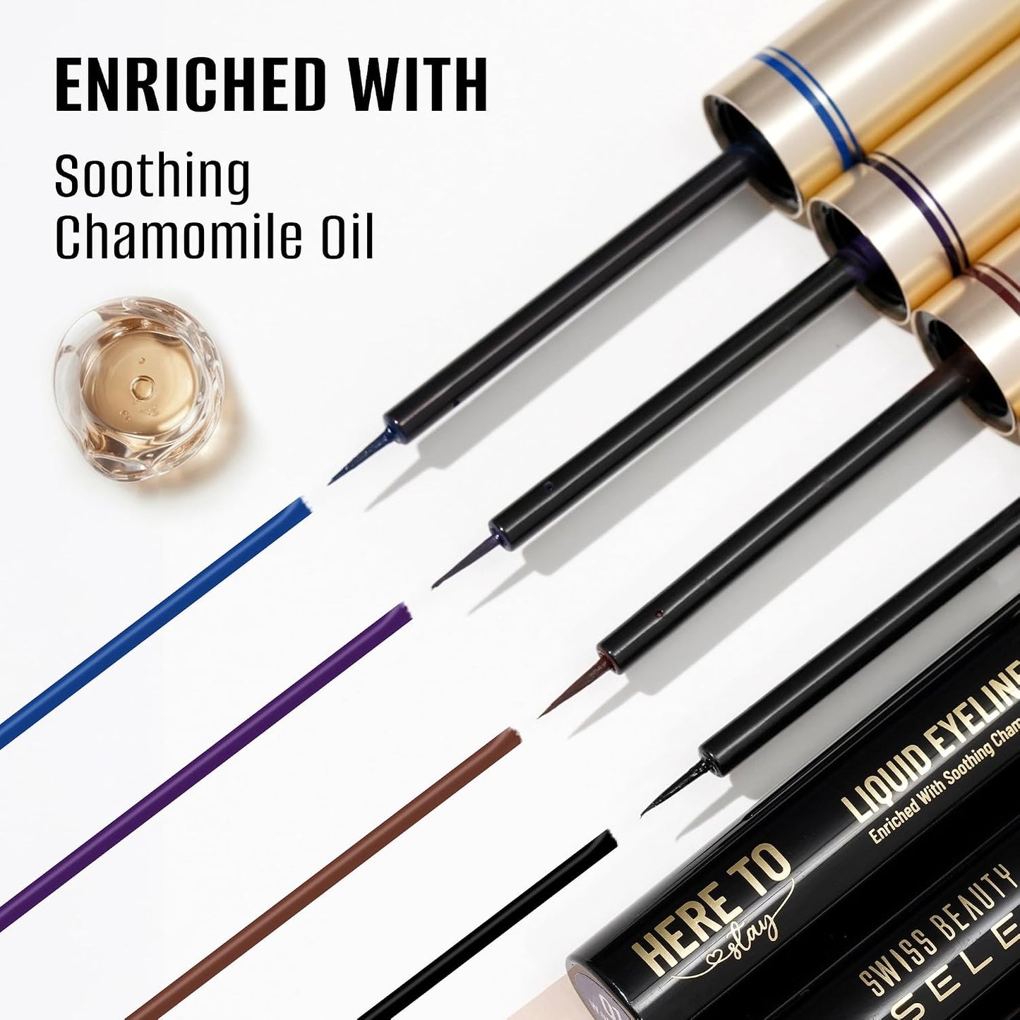 SWISS BEAUTY Select Here To Stay Semi-Matte Liquid Waterproof Eyeliner | With Precise & Pointed Tip | Smudge-Proof, Transfer- Proof | Shade- Infinite Purple| 3ml |