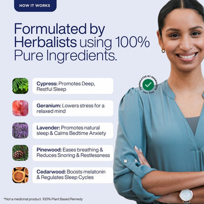 Advertisement featuring a woman with text about herbal remedies and their benefits.
