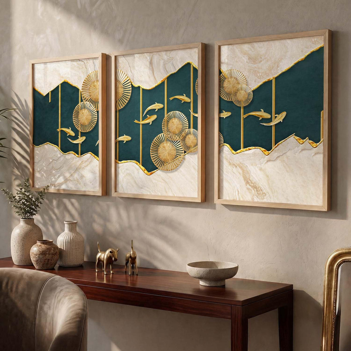 Modern Wall Art framed Painting for Wall Decoration - Wall Paintings for Living Room, Bedroom - Big Size Wall Painting Set of 3 (Art 6, 10x13 inch)