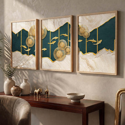 Modern Wall Art framed Painting for Wall Decoration - Wall Paintings for Living Room, Bedroom - Big Size Wall Painting Set of 3 (Art 6, 10x13 inch)