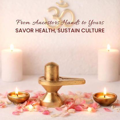 Brass Shivling Idol for Pooja & Home Temple | Sacred Shiva Ling Brass Murti for Spiritual Decor & Gift (Design08: L5 x W3 x H4 cm)