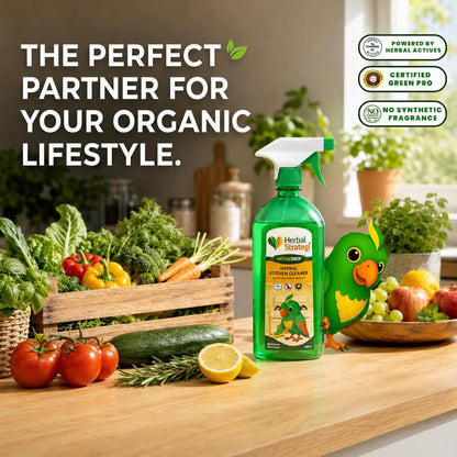 Herbal Strategi Kitchen Cleaner Spray Khanewala Clean – Food-Safe & Non-Toxic | Everyday kitchen cleaner | Safe for Organic Kitchens, Baby High-Chairs & Countertops | No Harsh Chemical Residue