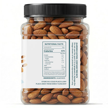 Avogro Premium California Almonds | Whole Badam Natural Crunchy Dry Fruits for Snacking Baking Cooking Desserts Fresh Hygienically Packed