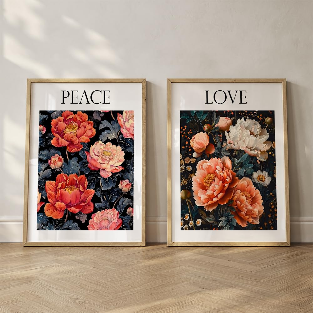 Set of 2 wall art paintings for living room & wall painting for bedroom wall decor - (10x13 Inch framed poster, Paintings for home decor)
