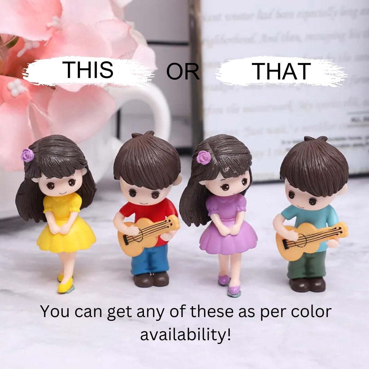 Miniature Set Valentine Gift for Girlfriend Boyfriend Husband Wife Girls Boys Decorative Cute Romantic Couple Miniature Showpiece Statue Valentines Gift Items