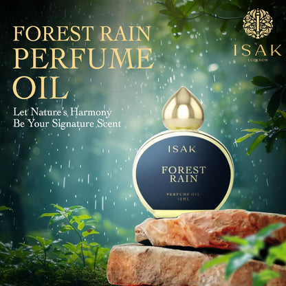ISAK Forest Rain Attar 12ml | Unisex Alcohol-Free Perfume Oil | Long Lasting 8+ Hours | Petrichor, Amber & Musk Notes | Luxury Roll-On | Travel-Friendly