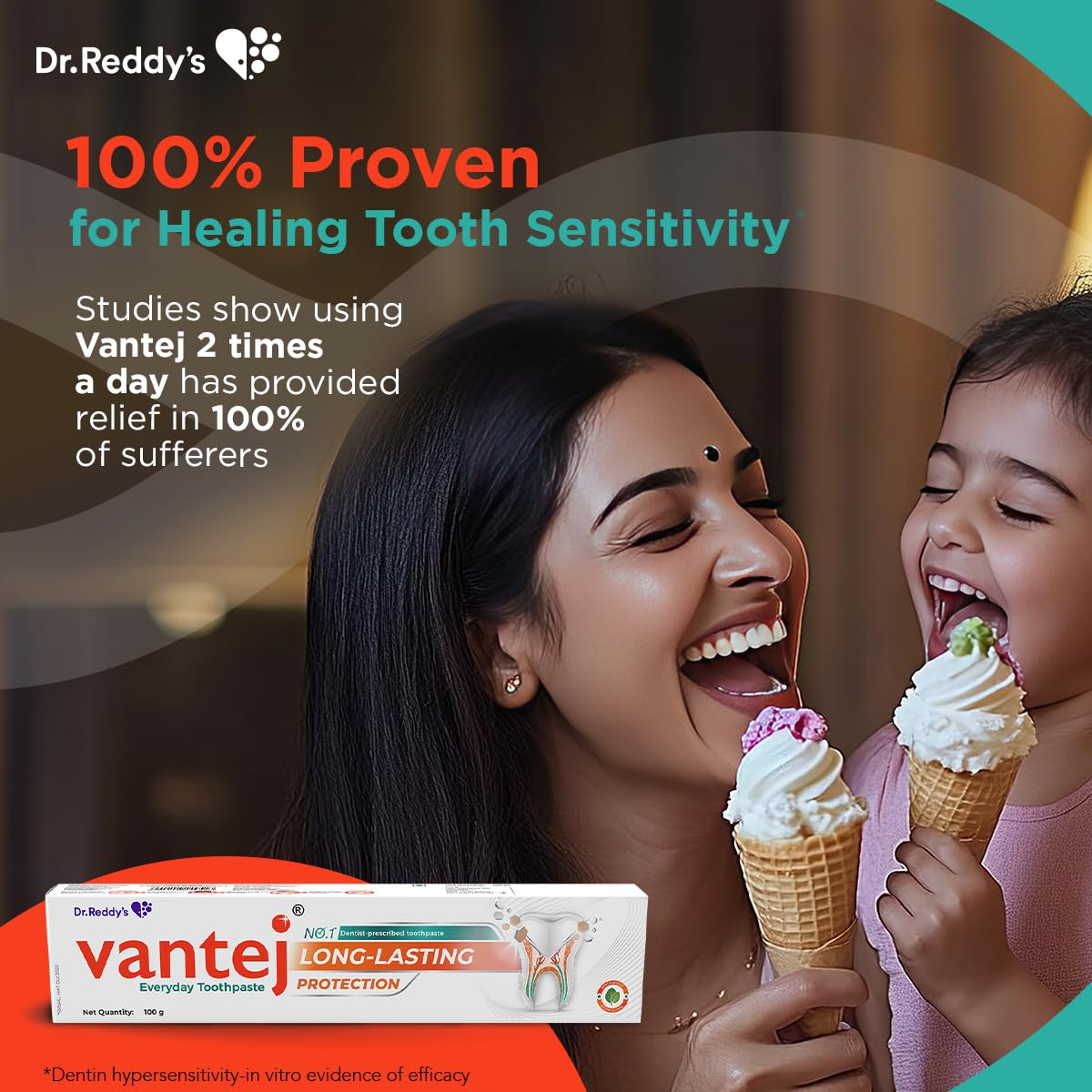 Vantej : Sensitivity Protection Toothpaste| 100 Grams| Gives Long Lasting Sensitivity Protection And Tooth Sensitivity Healing| Dentist Recommended| Desensitizing Toothpaste| Braille Enabled Pack