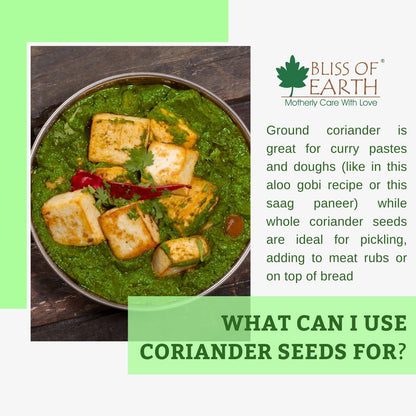 Bliss of Earth Dhaniya Whole | Coriander Seeds Whole Spices | 250 gm Coriander Dry | Sabut Dhaniya | Aromatic & Unpolished | Dhania Seeds for Cooking, Seasoning & Spices | Pure and Fresh Taste