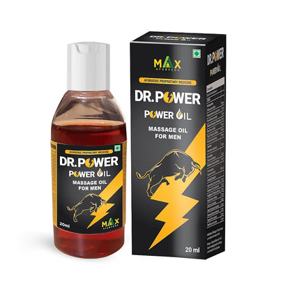 Max Ayurveda Dr Power Premium Capsules and King Power Massage Oil For Men (30 Capsules + 20ml Oil Bottle) Combo Pack