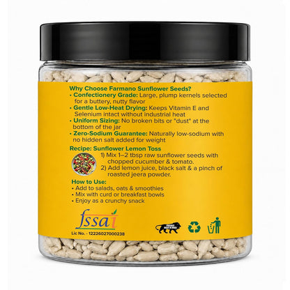 Farmano Raw Sunflower Seeds | High Protein & Fiber | Premium Quality | 200g