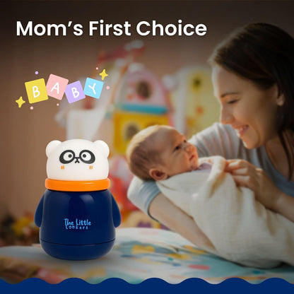THE LITTLE LOOKERS Portable Baby Skin Care Baby Powder Puff With Box Holder Container For New Born & Kids For Baby Face & Body (Navy Blue)