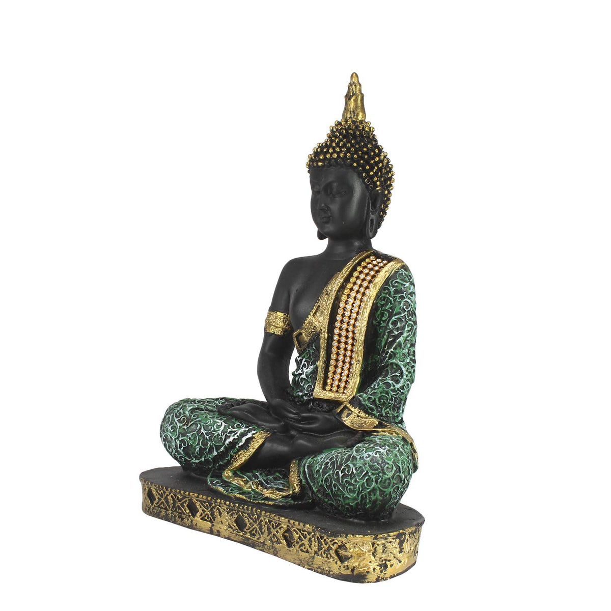eCraftIndia Buddha Showpiece (6 cm x 15 cm x 24 cm, Green)