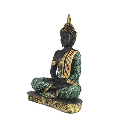 eCraftIndia Buddha Showpiece (6 cm x 15 cm x 24 cm, Green)
