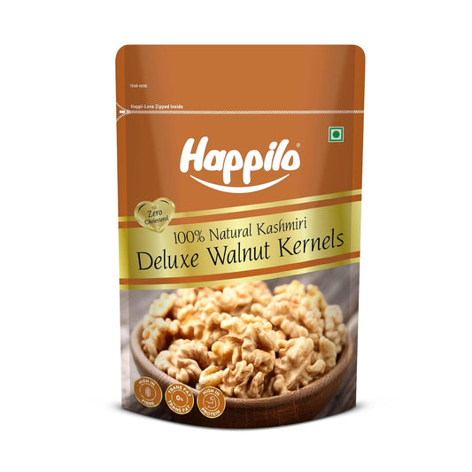 Happilo Premium Deluxe Walnut Kernals 200g (Pack of 1) | Walnuts without Shell | Akhrot Giri | Dry Fruits, Healthy Snacks | Natural Kashmiri Walnut Kernels | Rich in Protein, Iron & Source of Omega-3