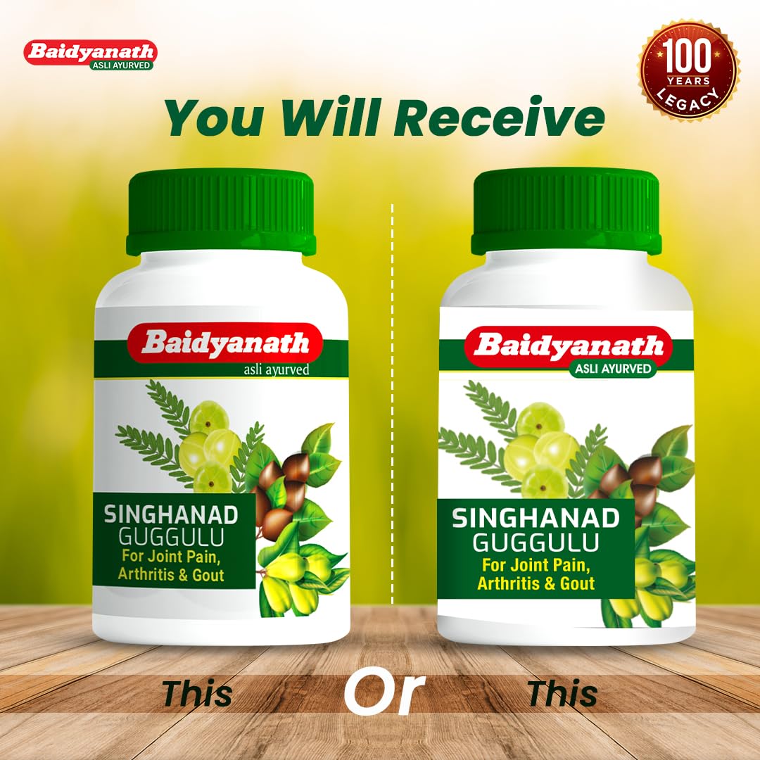 Baidyanath Singhanad Guggulu | Ayurvedic Formula for Joint Wellness | With Triphala, Guggulu | Supports Flexibility & Mobility | 80 Tablets
