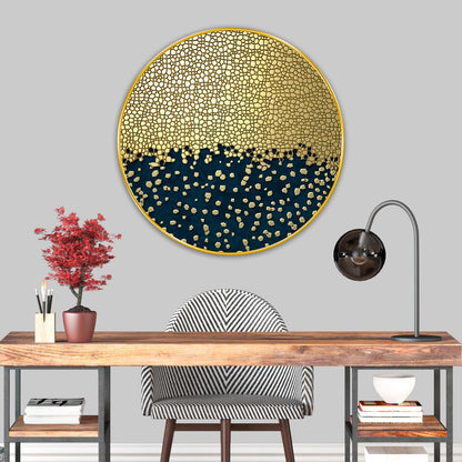 Abstract modern art Premium Sparkle lamination Golden Slim Frame 50.8 cm x 50.8 cm Large Size, For Home/Office/Hotel painting GRL113
