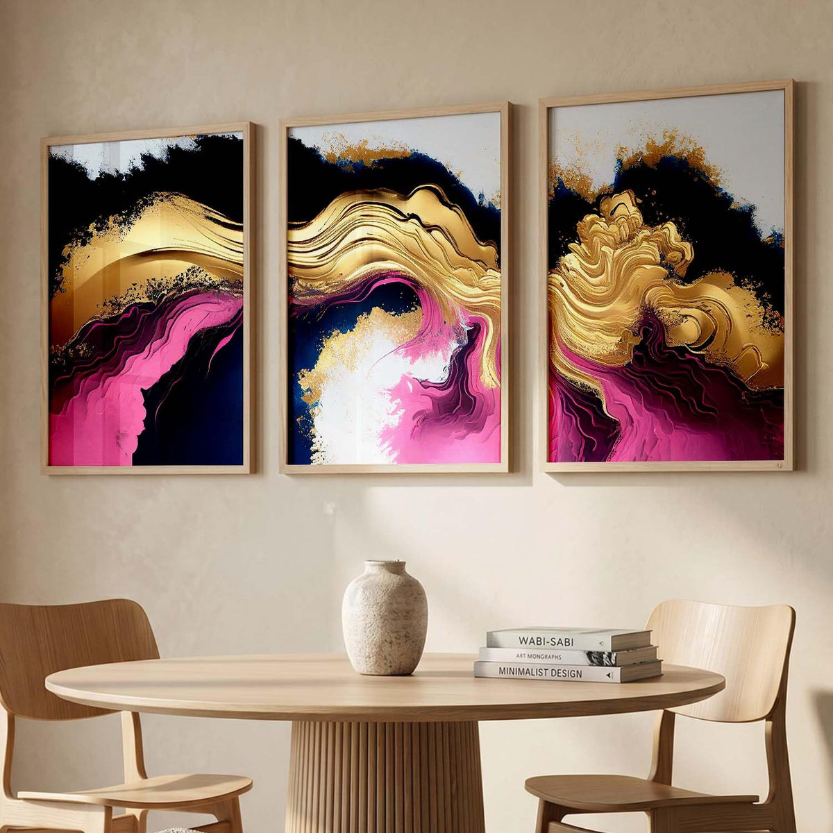 Painting for Wall Decoration - Modern Art Wall Decor Framed Painting for Living Room Bedroom - Framed Wall Posters/Paintings with Frame Set of 3 (Art 14, 10x13 inch)