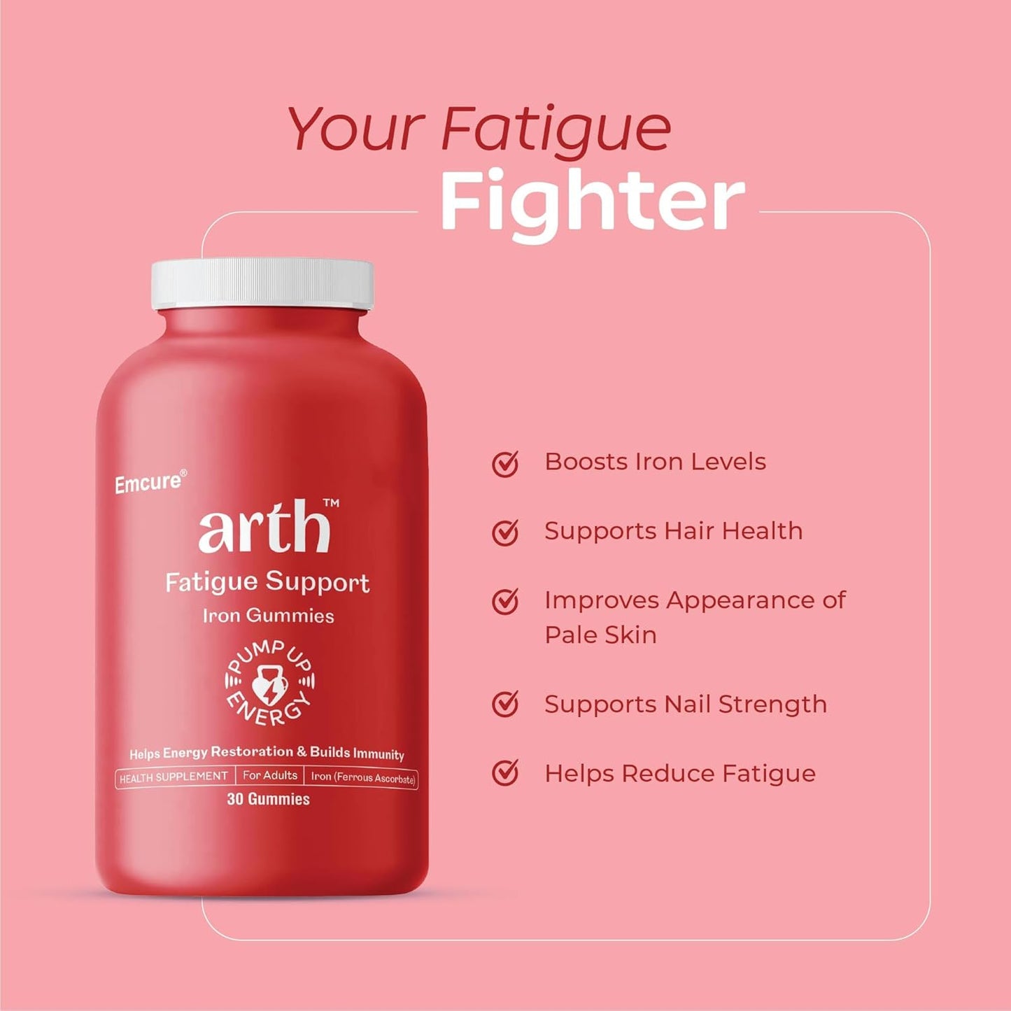 Arth Hormonal Wellness & Iron Energy Combo for Women | Perimenopause Support Tablets for hot flashes & night sweats + Chelated high absorption Iron Gummies for energy & Reduced Fatigue