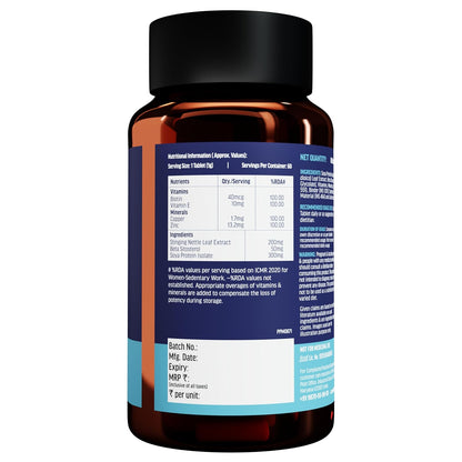 HealthKart hk vitals DHT Blocker with Biotin (60 Tablets) | Stinging Nettle and Soya Protein | Helps Reduce Hair Fall, Stimulates Hair Growth